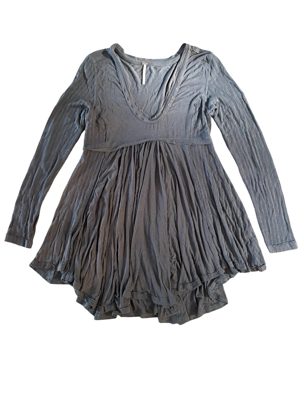 Free People Slate Grey Birdie Henley Tunic Size M